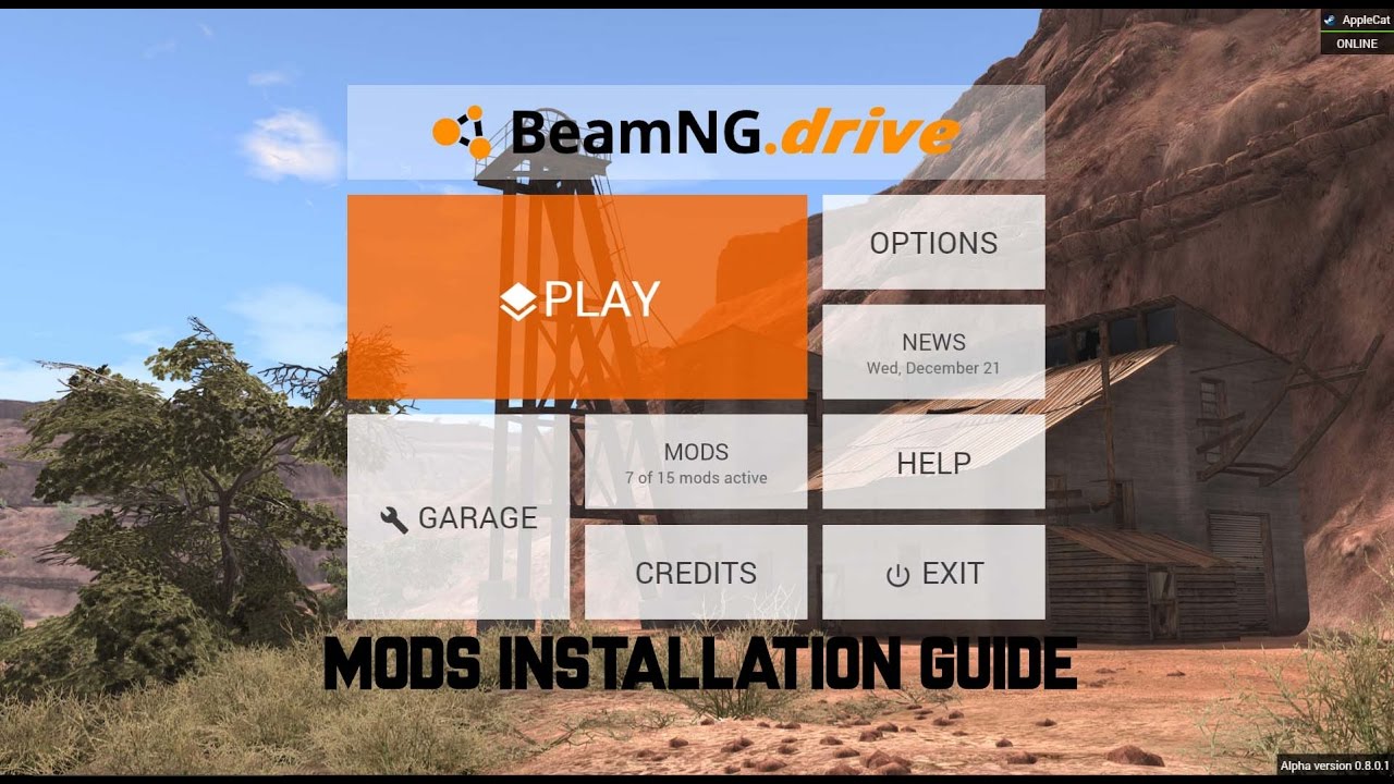 how to install mods fot beamng.drive